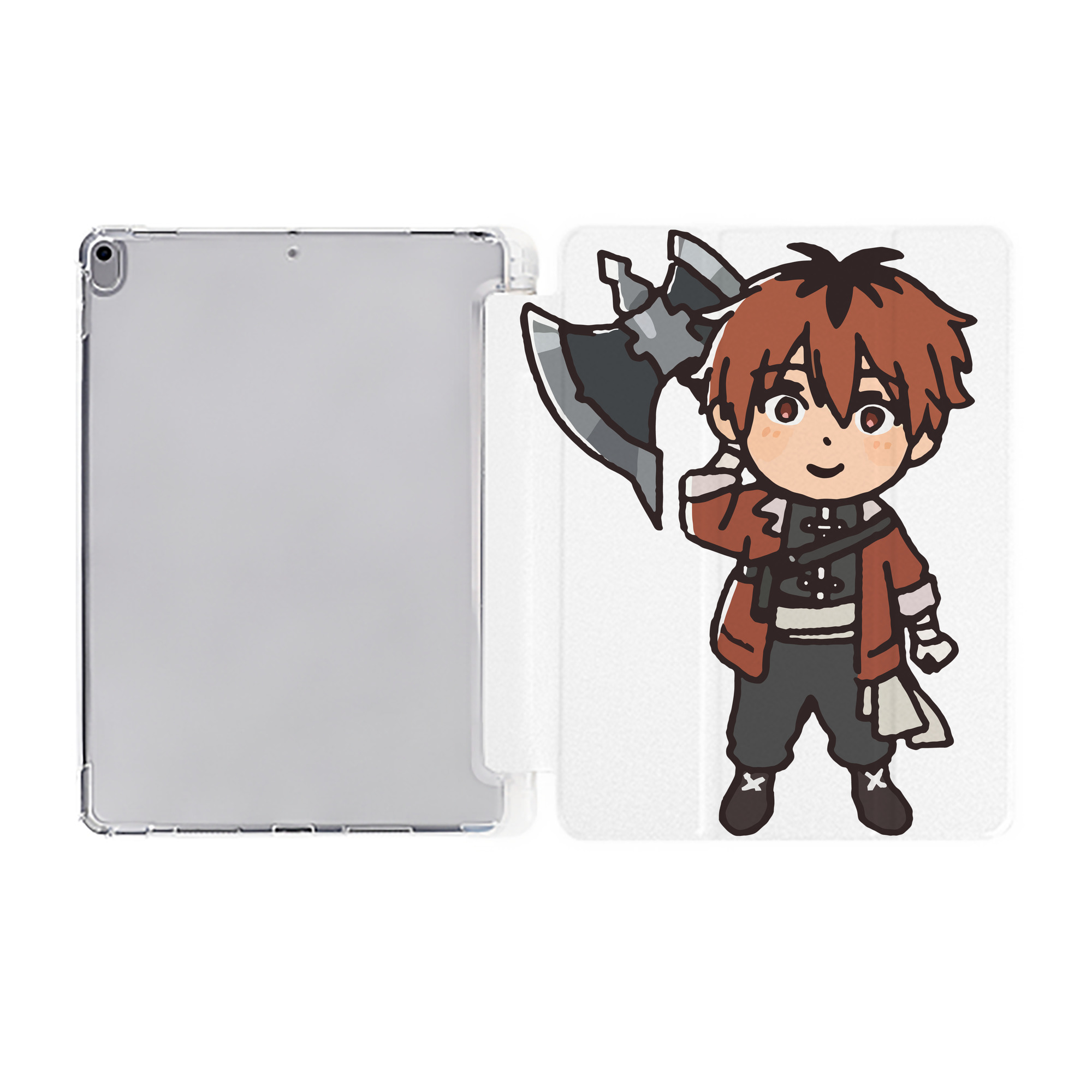 （画像用） 葬送のフリーレン Frieren IPad ケース ペン収納付き 三つ折りスタンド PUレザー×シリコン 対応機種9.5/10.5/10.9インチ